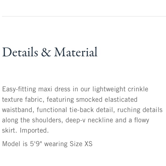 Abercrombie & Fitch Crinkle Textured Smocked Waist Maxi Dress XSP - Picture 8 of 11